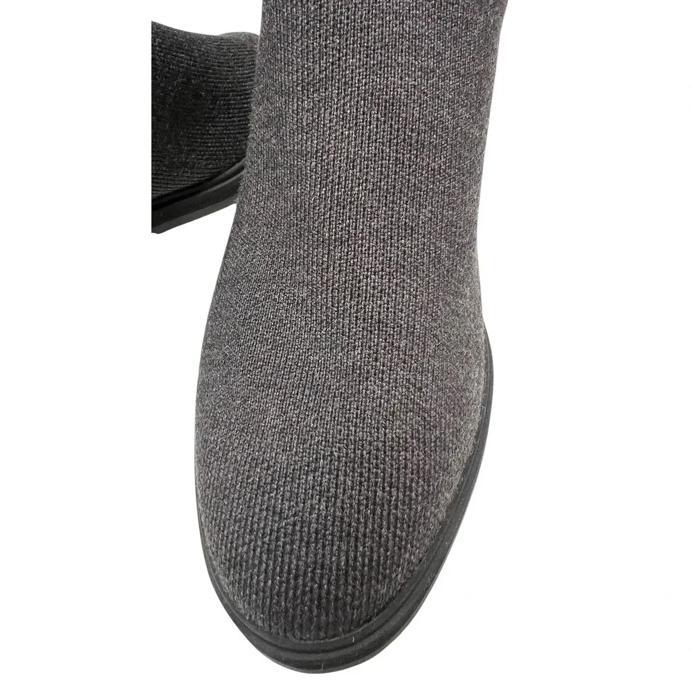 Rothy's Classic Lug Sole Boot 7 Charcoal Merino Wool Chelsea Sustainable NWOT